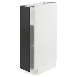 METOD Podni element s policama, bela/Nickebo boja antracita, mat, 20x60 cm