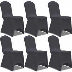 vidaXL Rastezljive navlake za stolice 6 kom Antracit boja
