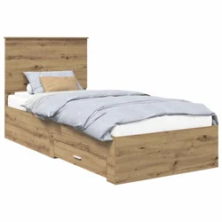 Vidaxl Konstrukcija postelje Umetni hrast 90 x 190 cm Konstruiran les