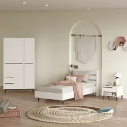 Hanah Home Komplet spavaća soba za tinejdžere ON23-W, Bela