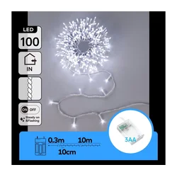 Aigostar - LED božićni lanac 100xLED/3xAA 10,3m hladno-bela
