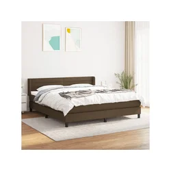VIDAXL Box spring postelja z vzmetnico temno rjava 180x200 cm blago