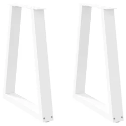 Noge za blagovaonski stol V-oblik 2 kom Bijele 60 x (72-73,3) cm Čelik