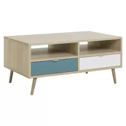 KOMODA 100/46/60 cm siva, bela, boja hrasta, petrolej plava