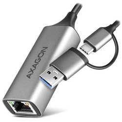 AXAGON adapter USB-A + USB-C za GLAN(RJ-45)/ADE-TXCA/USB 3.2 Gen1/15 cm/kovinsko ohišje