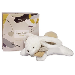 Doudou Plišasti zajček z bež bobble 25 cm