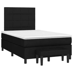 Vidaxl Box spring postelja z vzmetnico črna 120x190 cm blago