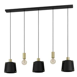 EGLO viseća lampa MAJAGUA E27 5 grla crna/mesing 121,5 cm 390115
