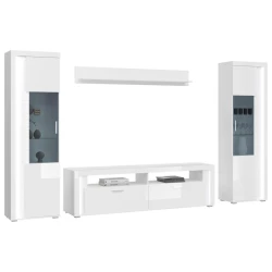 MID.YOU Dnevni Regal Skylight, Bela, Visoki Sijaj, 4-Delno