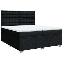 Vidaxl Box spring postelja z vzmetnico črn 200x200 cm blago