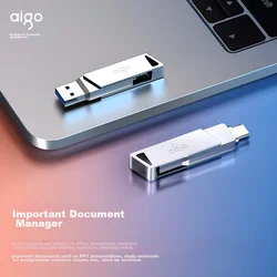 Aigo USB Flash memorija, 64GB, Type-C, OTG, USB 3.2, Srebrne boje