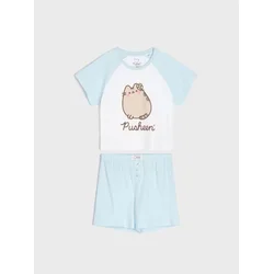 Sinsay - Pamukna dvodelna pidžama sa printom Pusheen the Cat - bledoplavo