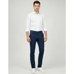 Elit Muške pantalone od kepera Premium Slim Fit, Plava