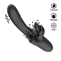 SuperLove Triple Licking Tongue Vibrator Black