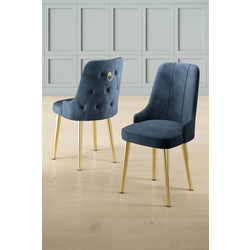 HANAH HOME Set 4 stolice Newa Anthracite Gold