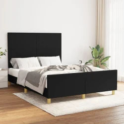 Okvir za krevet bez madraca crni 140 x 190 cm od tkanine