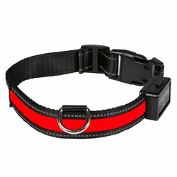 Svetleča USB ovratnica EYENIMAL, rdeča M