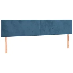 Vidaxl Posteljno vzglavje temno modra 180x5x78/88 cm žametna