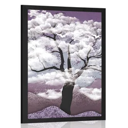 Plakat drevo obdano z oblaki - 30x45 no frame