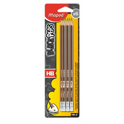 Maped grafitne olovke s gumicom BlackPeps, HB, 6 komada