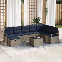Set sofe s jastukom s pohranom 9 pcs Siva poliratan