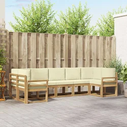 Set vanjskih sofa 7 kom. Bijela i krem