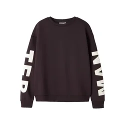 NAME IT Majica NKFNOKKI temno rjava / rosé / volneno bela