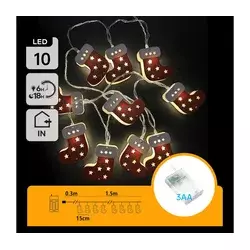 Aigostar - LED lanac 10xLED/3xAA 1,5m topla bela čarape
