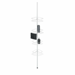 WENKO 26015100 - Uglovna polica DOLCEDO 31x230 cm nerđajući čelik/bela
