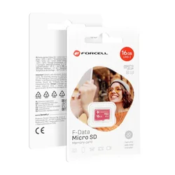 FORCELL microSD kartica 16 GB, razred U3, hitrost 10, Forcell F-Data, rdeča