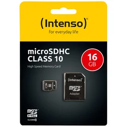 INTENSO Micro SD Kartica SDHCmicro+ad-16GB/Class10, 16GB, Class 10, (SDHC & SDXC), sa adapterom