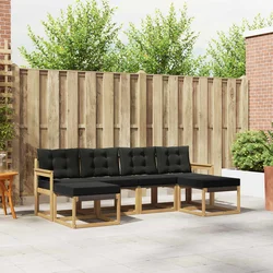 Set vanjskih sofa s jastukom 6 pcs Bijela i crna