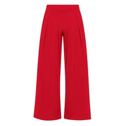Deha TEXTURE PLEATED WIDE PANTS, hlače ž., rdeča D52499
