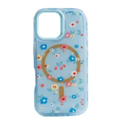 Maska Mag Case Floral Series za iPhone 16 plava