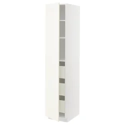 METOD / MAXIMERA Visoki element s fiokama, bela/Vallstena bela, 40x60x200 cm