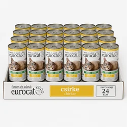 EuroCat Vlažna hrana za mačke, Piletina, 415g, 24 komada
