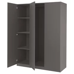 PAX / FORSAND Kombinacija garderobera, tamnosiva/tamnosiva, 150x60x201 cm