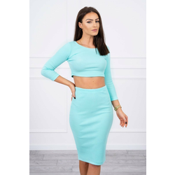 Set of blouses with mint skirt
