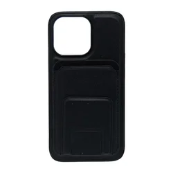Maska za telefon LEATHER MAGSAFE WALLET za Iphone 13 Pro, Crna