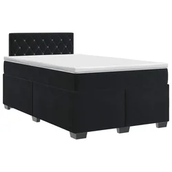 vidaXL Postelja boxspring z vzmetnico Črna 120 x 190 cm Žamet