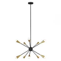 Feiss FE-JAX10-MB - LED luster na štangu JAX 10xG9/3W/230V crna/zlatna