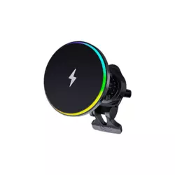 Auto drzac za telefon za ventilaciju RGB sa bezicnim punjenjem 15W