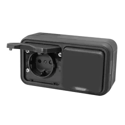 Commel dvopolna utičnica dvostruka 16a,250v ip55, antraci ( c043-112 )