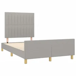 Vidaxl Posteljni okvir brez vzmetnice siv 120x190 cm blago