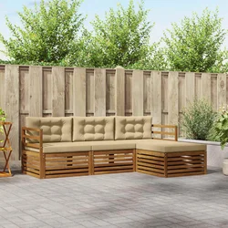 Set vanjskih sofa Prirodna i bež 245,5 x 162,5 x 73 cm