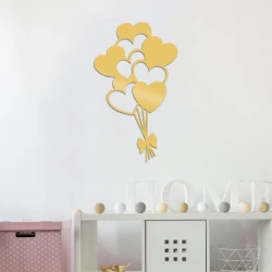 Wallity Zidna dekoracija Balloons, 21 x 35 cm,  Zlatne boje