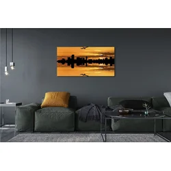 tulup.si Slika na platnu Letalo mesto sonce 120x60 cm