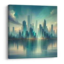 Slika odsev mesta na gladini - 40x40