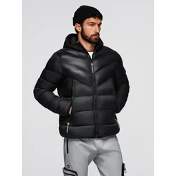 Ombre Mens long quilted jacket with large pockets - beige