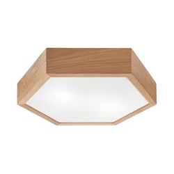 Plafonska svetiljka OAK HEX 2xE27/60W/230V, prečnik 43 cm, hrast